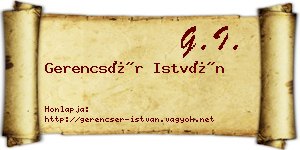Gerencsér István névjegykártya